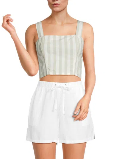 Kensie Women's Striped Brallette In Sprout Stripe