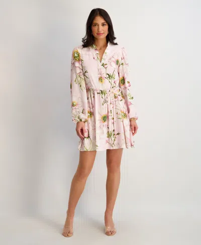 Kensie Women's Textured Woven V-neck Dress In Multi