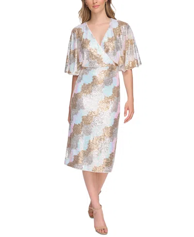 knee length dresses for ladies Candiace Cotton Flutter Sleeve Midi Fit and Flare