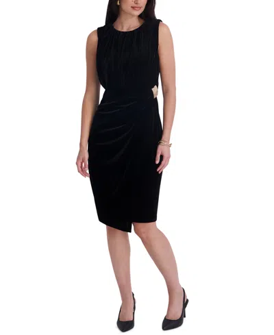 Kensie Women's Velvet Cocktail Midi Dress In Black