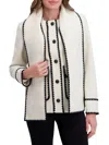 Kensie Whipstitch Detail Coat With Attached Scarf In White