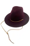Kensie Women's Wool Fedora Hat In Burgundy In White