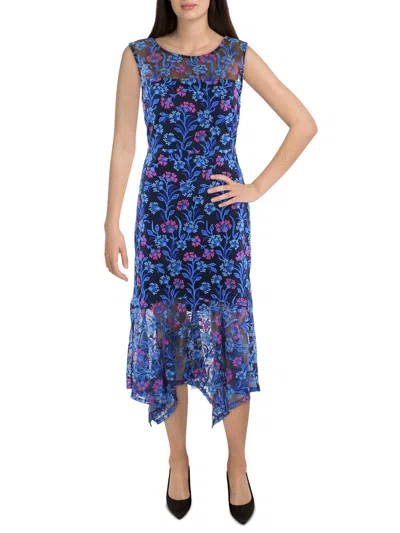 Kensie Womens Illusion Long Cocktail And Party Dress In Multi