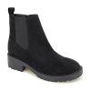 Kensie Womens Kelsey Flat Heel Chelsea Boots In Black