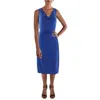 Kensie Womens Knit Ruched Sheath Dress In Blue