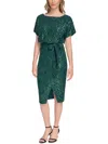 Kensie Womens Lace Sequined Cocktail And Party Dress In Gold