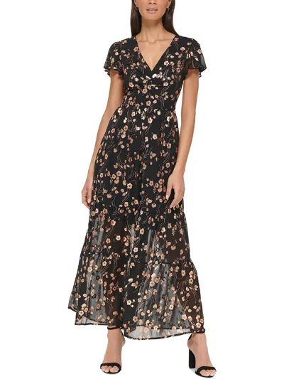 Kensie Womens Metallic Long Maxi Dress In Multi