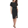 Kensie Blouson Wrap Dress In Black