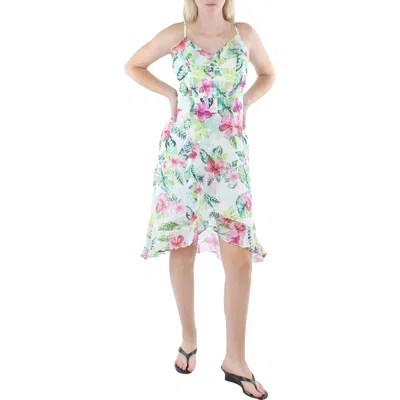 Kensie Womens Ruffled Midi Cocktail And Party Dress In Multi