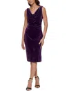 Kensie Womens Velvet Knee Cocktail And Party Dress In Eggplant