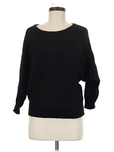 Pre-owned Kensie Wool Pullover Sweater In Black