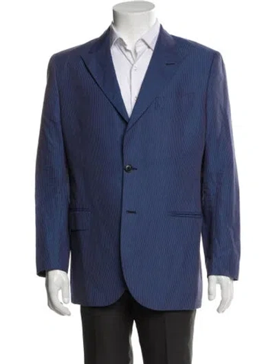 Pre-owned Kent & Curwen Striped Blazer In Blue