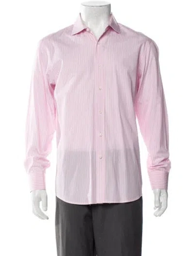 Pre-owned Kent & Curwen Striped Long Sleeve Shirt In Pink