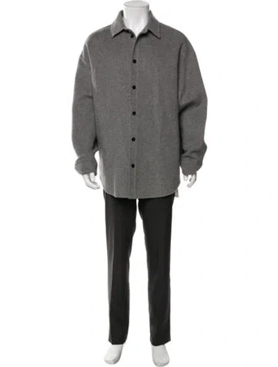 Pre-owned Kent & Curwen Wool Overcoat W/ Tags In Gray
