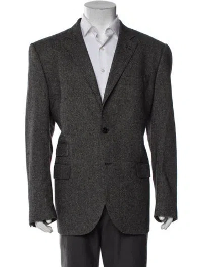 Pre-owned Kent & Curwen Wool Peacoat In Gray