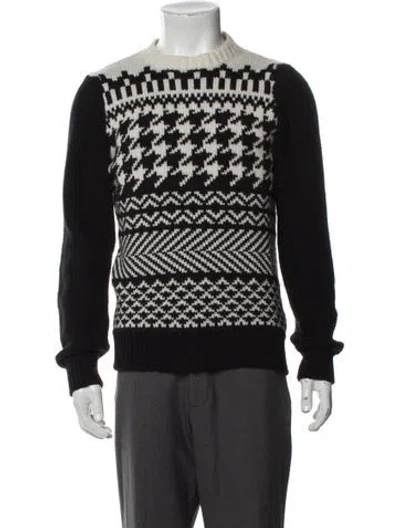 Pre-owned Kent & Curwen Wool Printed Pullover In Blue