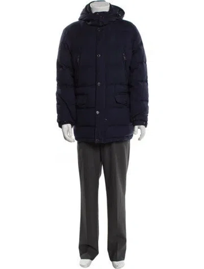 Pre-owned Kent & Curwen Wool Puffer Coat In Blue
