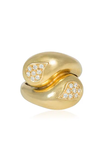 Kentshire 18k Yellow Gold Diamond Bypass Paisley Ring