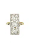 Kentshire Antique 18k Yellow Gold Platinum Diamond Ring