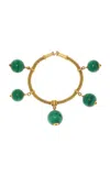 Kentshire Antique Victorian Etruscan Revival 18k Yellow Gold Malachite Bracelet