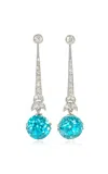 Kentshire Art Deco Platinum; Blue Zircon And Diamond Earrings
