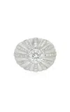 Kentshire French Art Deco Bombé Platinum Diamond Ring In White