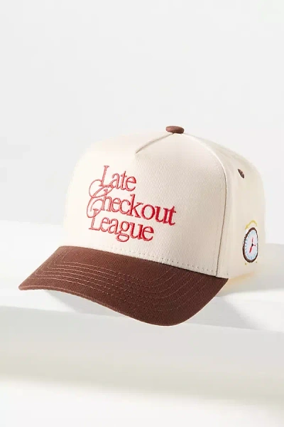 Kenz Kustomz Cotton Late Checkout Trucker Hat In Brown