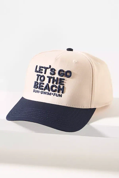 Kenz Kustomz Let's Go To The Beach Embroidered Trucker Hat In Black