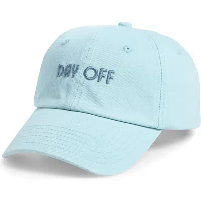 Kenzkustomz Day Off Canvas Baseball Cap In Blue