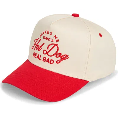 Kenzkustomz Makes Me Want A Hot Dog Snapback Baseball Cap In Neutral