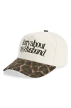 Kenzkustomz Sorry About My Husband Canvas Snapback Baseball Cap In Brown