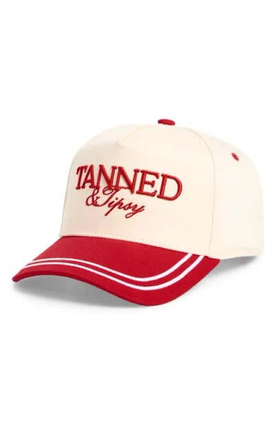 Kenzkustomz Tanned & Tipsy Baseball Cap In Red
