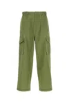Kenzo Cotton Cargo Pant With Back And Side Pockets In Green