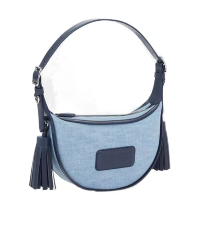 Kenzo 18 Denim Shoulder Bag In Blue