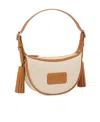 Kenzo Canvas Medium Hobo Bag With Leather Trim In Nude