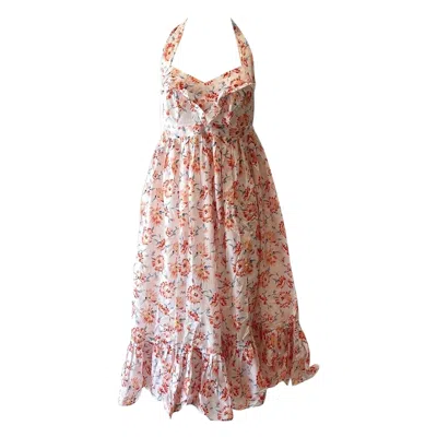 Pre-owned Kenzo 1977  Documented Floral Bubble Dress In Brown