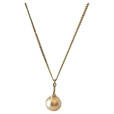 Pre-owned Kenzo 1990s  Brushed Bronze Logo Ball Pendant Necklace In Multi