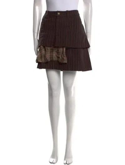 Pre-owned Kenzo 2000's Knee-length Skirt In Brown