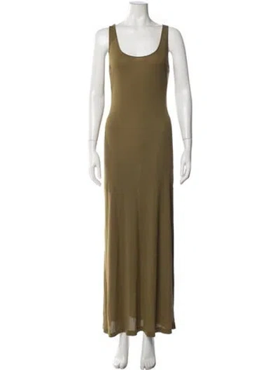 Pre-owned Kenzo 2000's Long Dress In Green