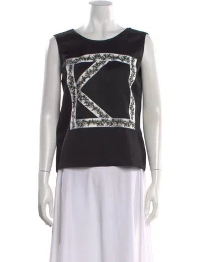 Pre-owned Kenzo 2014 V-neck Top In Black