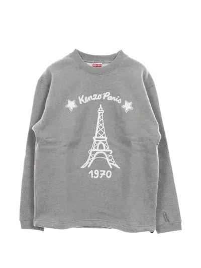 Pre-owned Kenzo 2020s Logo Embroidery Sweatshirt In Gray