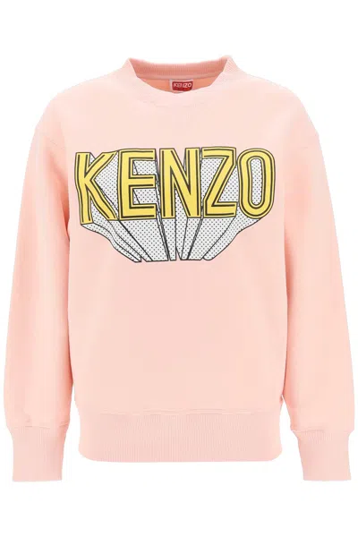 Kenzo 3d-printed Crew-neck Sweatshirt In Pink