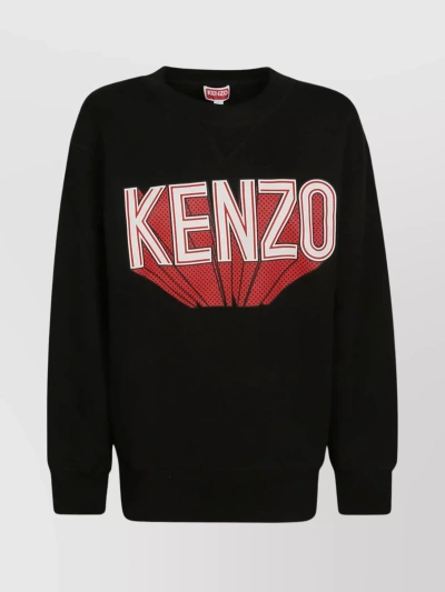Kenzo 3d V-neck Knitwear With Long Sleeves In Black