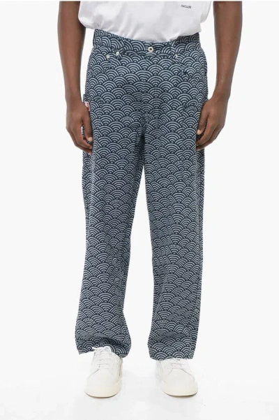 Kenzo 5-pocket Seigaiha Trousers With Rainbow Motif