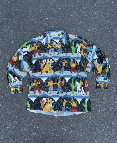 Pre-owned Kenzo 90's  By  Takada "impossible Weather" Bat Shirt (size Large) In Multicolor