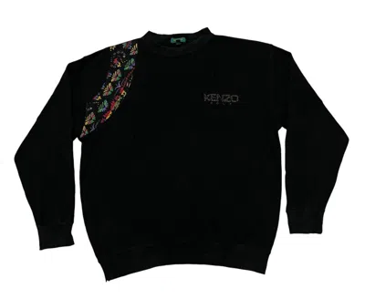 Pre-owned Kenzo 90's  Golf Sweat Trainer Logo Embroidery Black