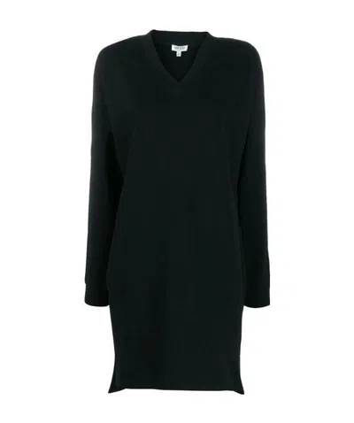 Kenzo A Shiny Logo Dress In Black