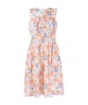 Kenzo A Short Sleeveless Dress With Plum Blossoms In White