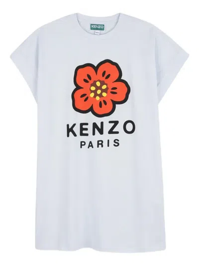 Kenzo Kids' Boke Flower Dress In Cotton In Blue
