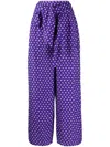 Kenzo Abstract Print Palazzo Trousers In Purple
